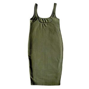 SHEIN Olive Green Pencil Style Tank Knee High Dress Size Small